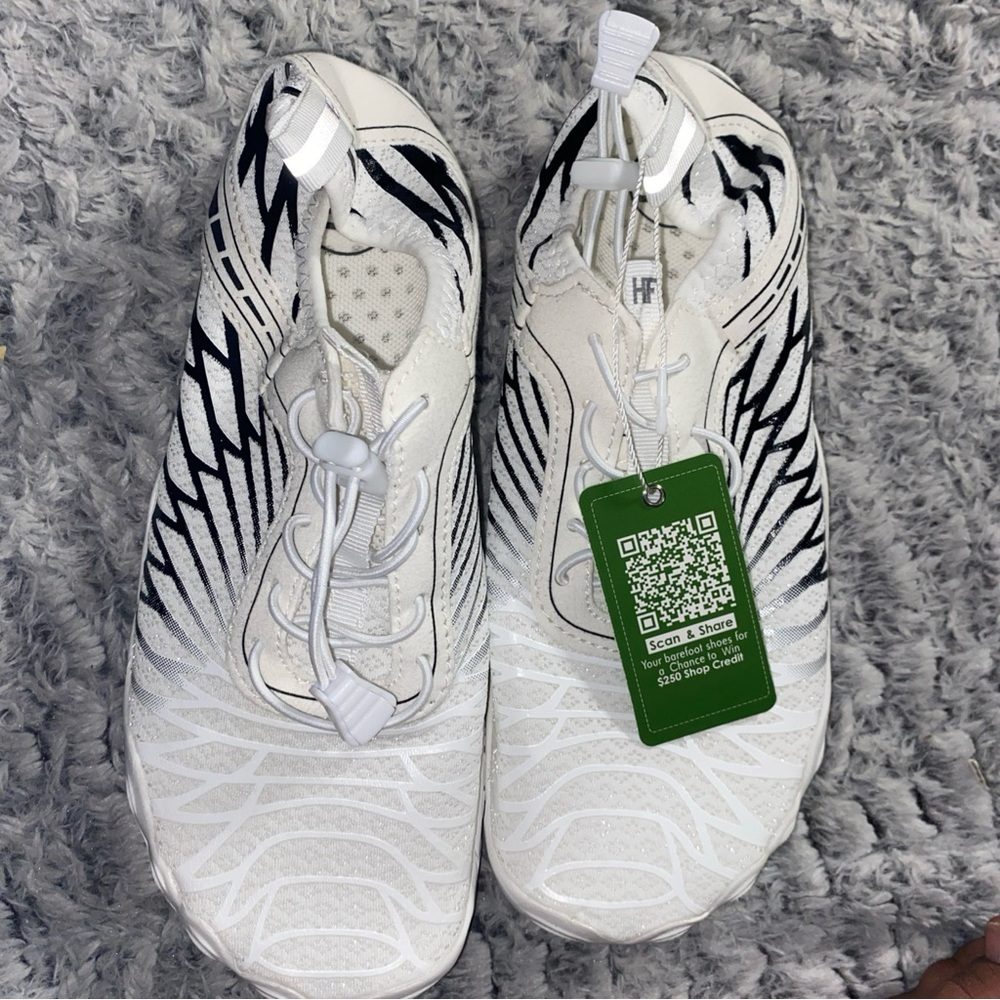 Women's Athletic Shoes - White and Black